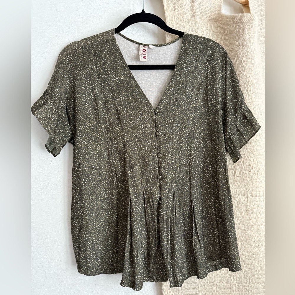 Dolan Mitzie Ruffle Sleeve Button Down Top